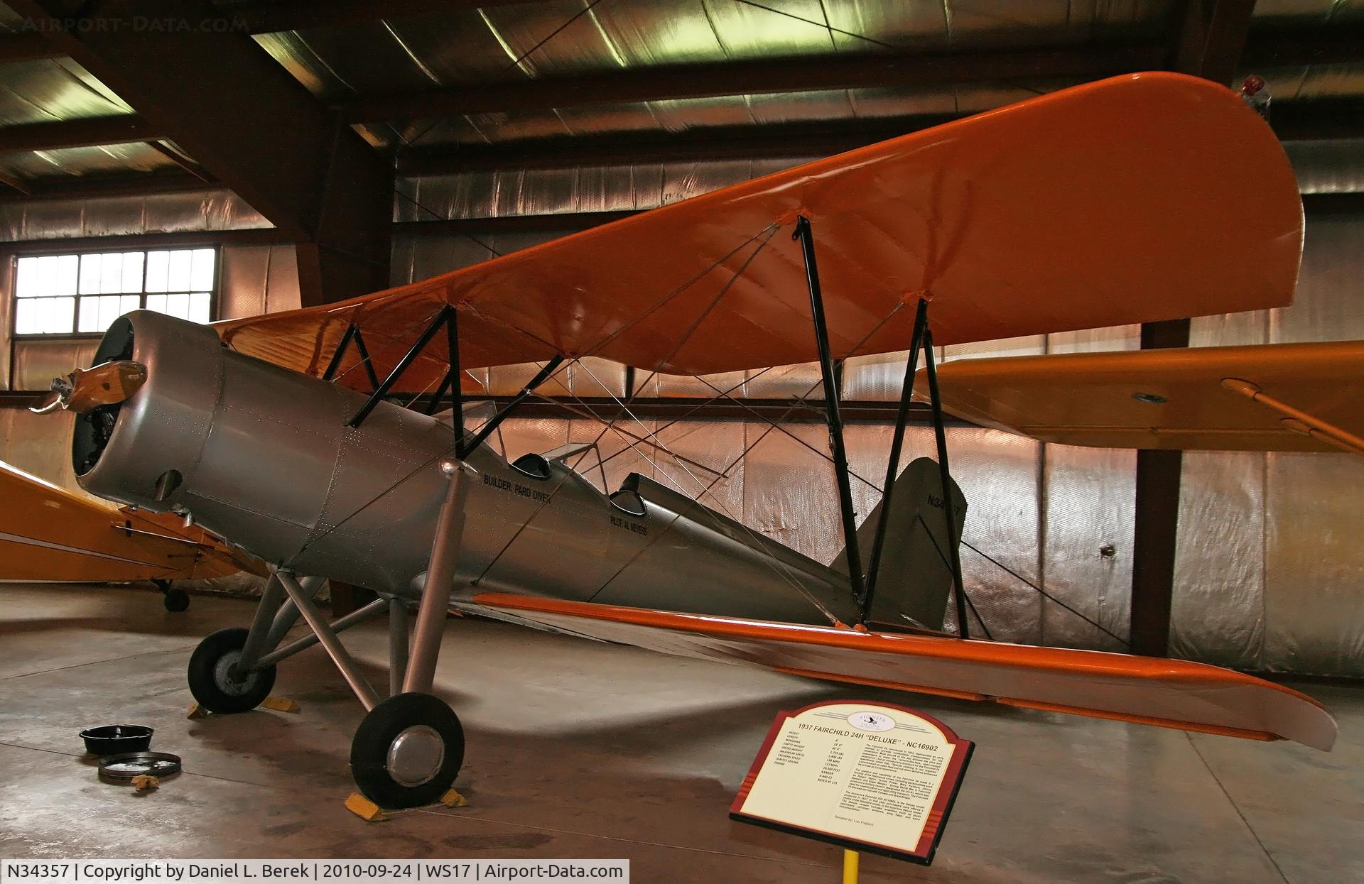 N34357, 1944 Meyers OTW-145 C/N 102, This was the last of the line of biplanes Allen Meyers built in pursuit of a U.S. Army contract for primary trainers.