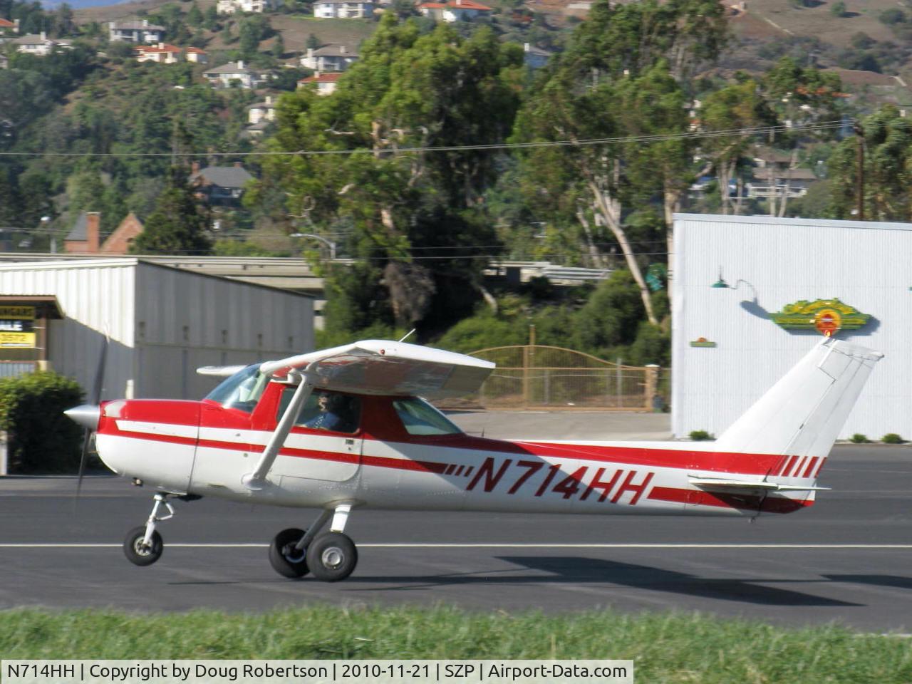 N714HH, 1977 Cessna 150M C/N 15079185, 1977 Cessna 150M, Continental O-200 100 Hp, takeoff Rwy 22