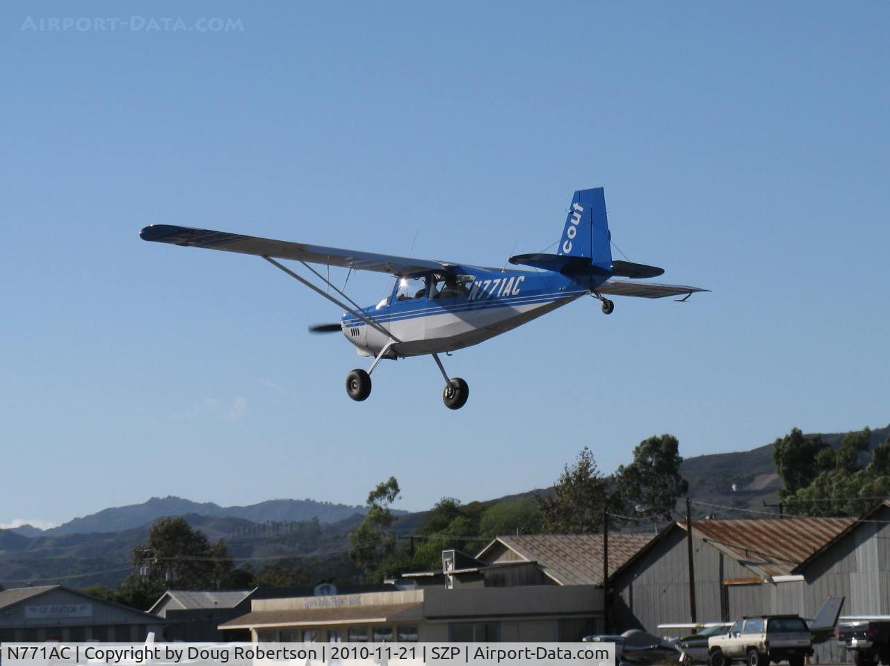 N771AC, 1997 American Champion 8GCBC Scout C/N 379-96, 1997 American Champion 8GCBC SCOUT, Lycoming O-360-A1D 180 Hp, landing Rwy 22