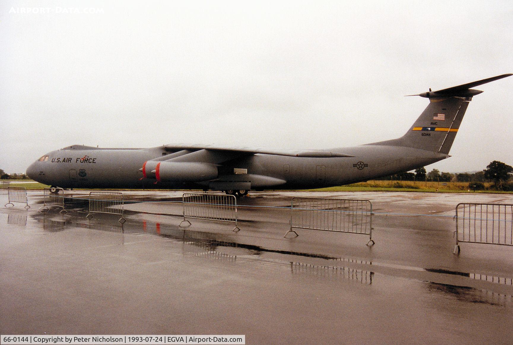 66-0144, 1966 Lockheed C-141B Starlifter C/N 300-6170, C-141B Starlifter, callsign Reach 401 Golf Victor, of 437th Airlift Wing on display at the 1993 Intnl Air Tattoo at RAF Fairford.