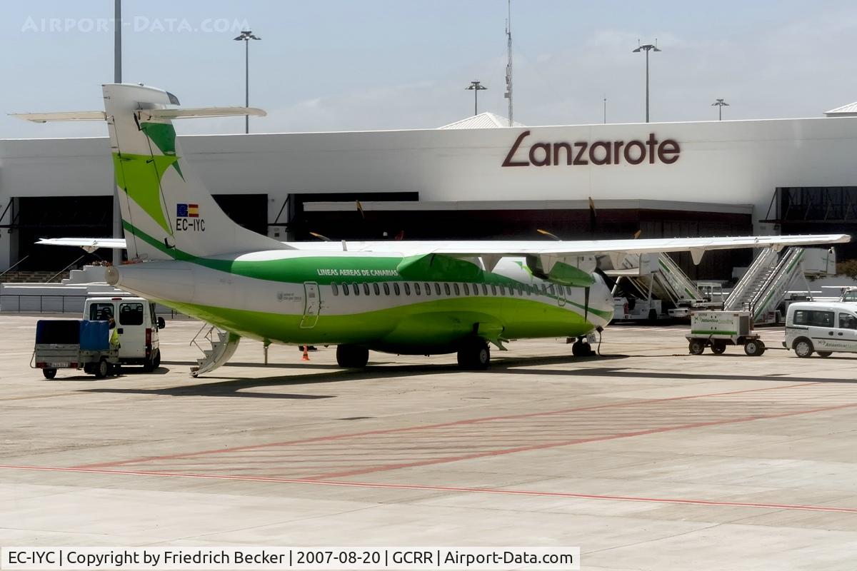 EC-IYC, 2004 ATR 72-212A C/N 709, parked at the gate