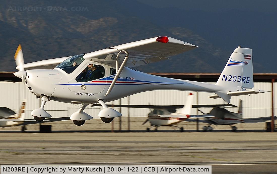 N203RE, 2007 Remos G-3/600 Mirage C/N 203, Departing Runway 24.