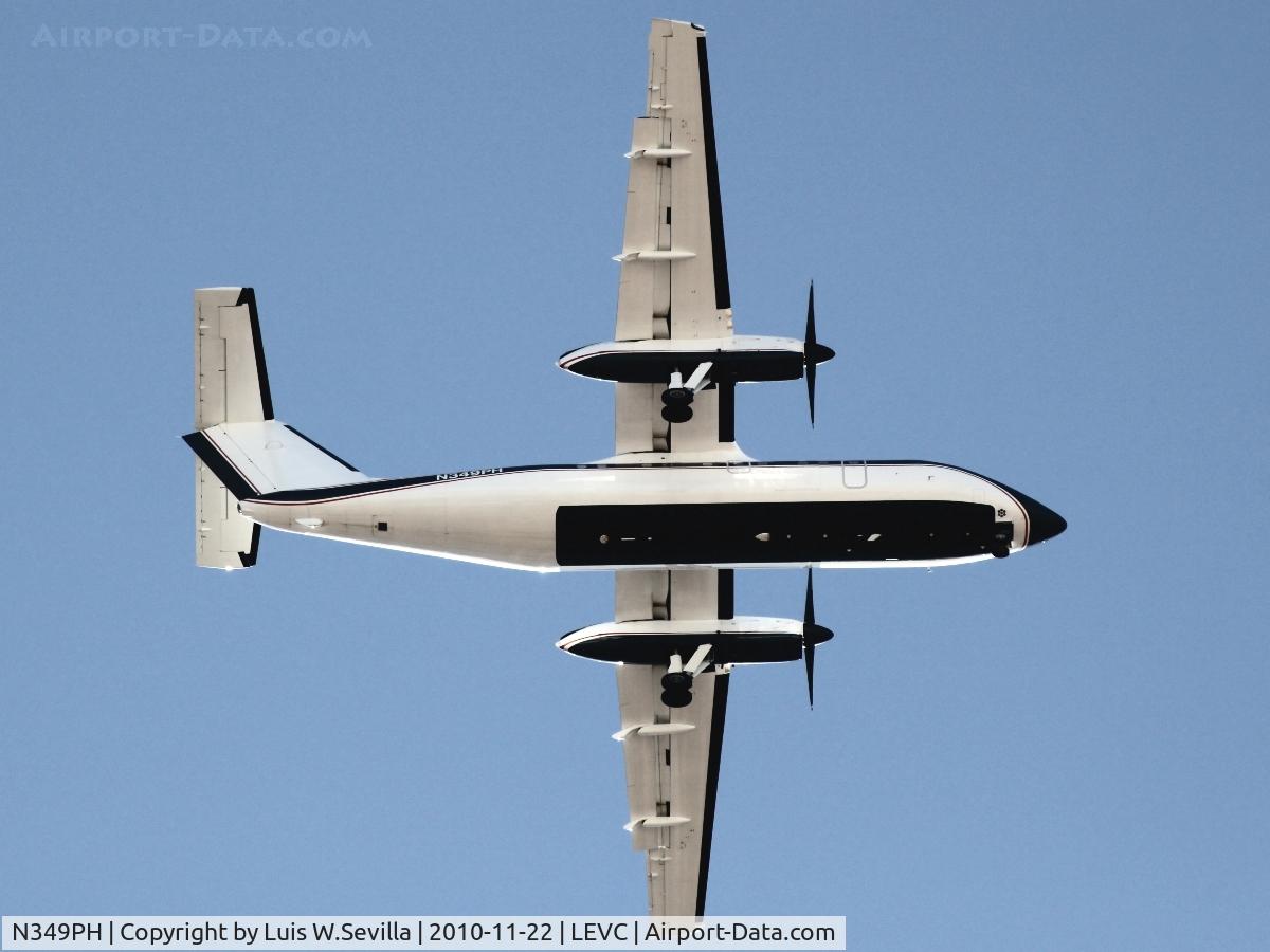 N349PH, 1997 De Havilland Canada DHC-8-202 Dash 8 C/N 486, Flying over the city in his final approach to Valencia´s airport
