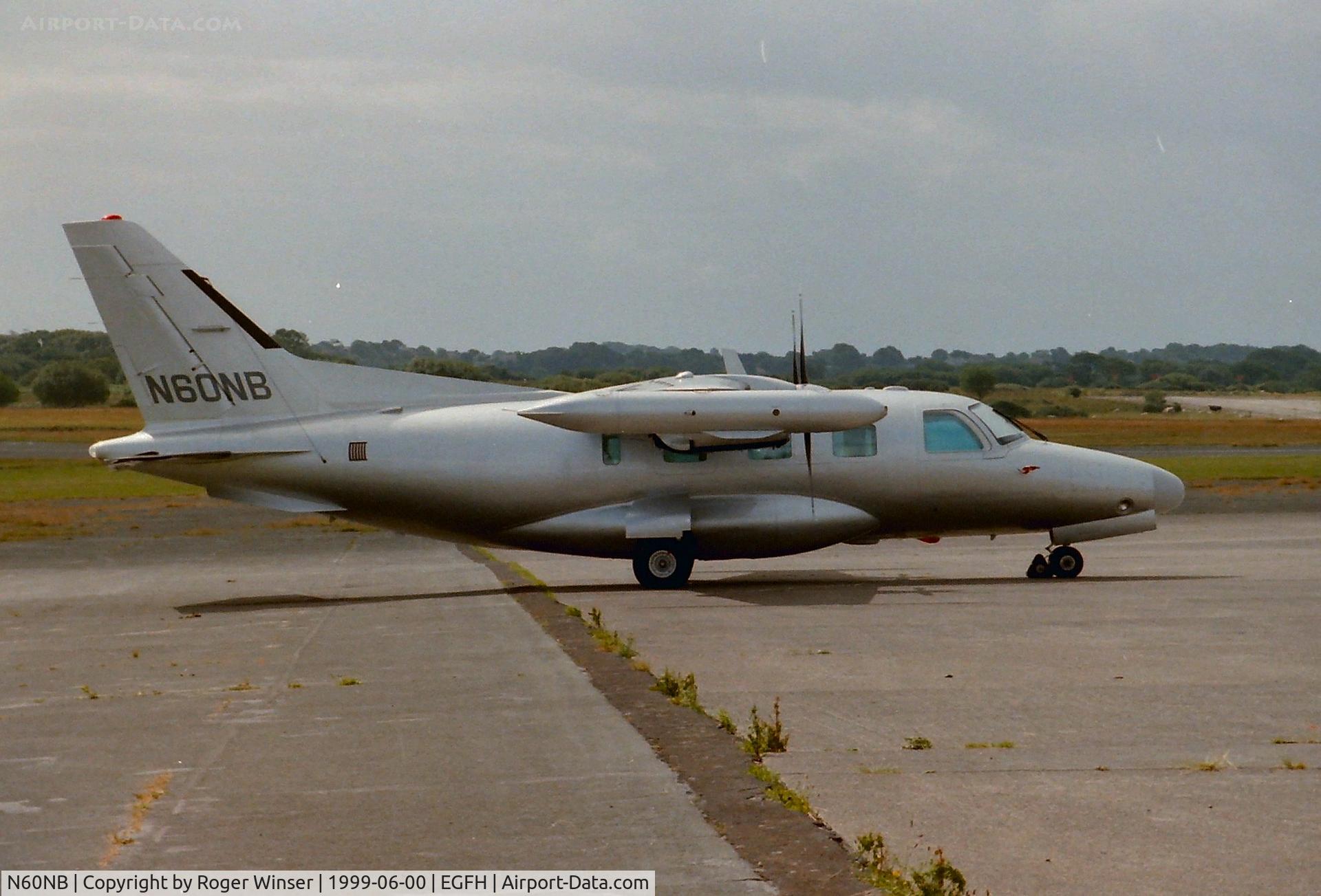 N60NB, 1981 Mitsubishi MU-2B-60 Marquise C/N 1528SA, Mu-2B-60 of Dogfox Airways  visiting Swansea Airport in summer 1999. Date taken is a guess.