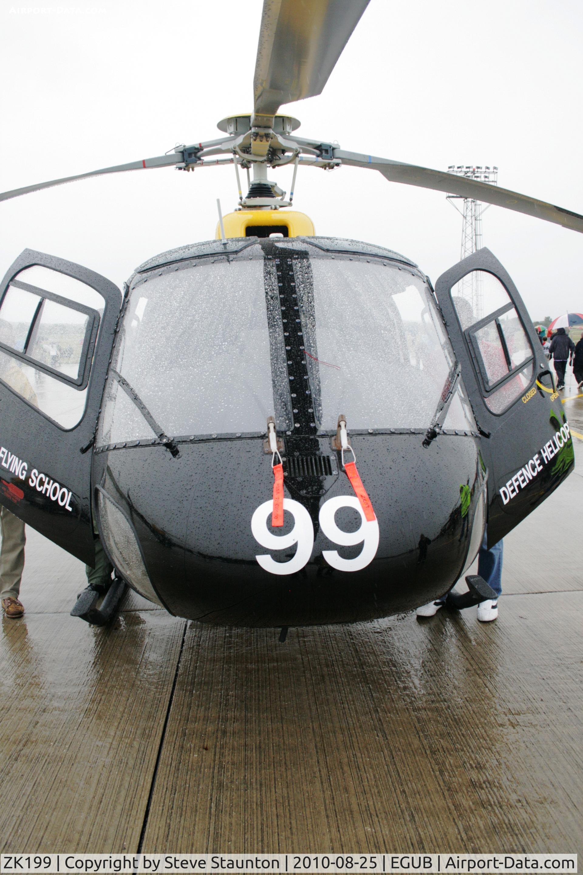 ZK199, 1986 Aerospatiale AS-350BB Squirrel HT1 C/N 1902, Taken at RAF Benson Families Day (in the pouring rain) August 2010. Note - this was formally G-DOIT