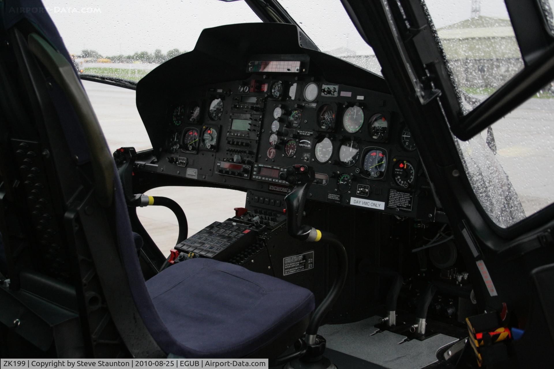 ZK199, 1986 Aerospatiale AS-350BB Squirrel HT1 C/N 1902, Taken at RAF Benson Families Day (in the pouring rain) August 2010. Note - this was formally G-DOIT