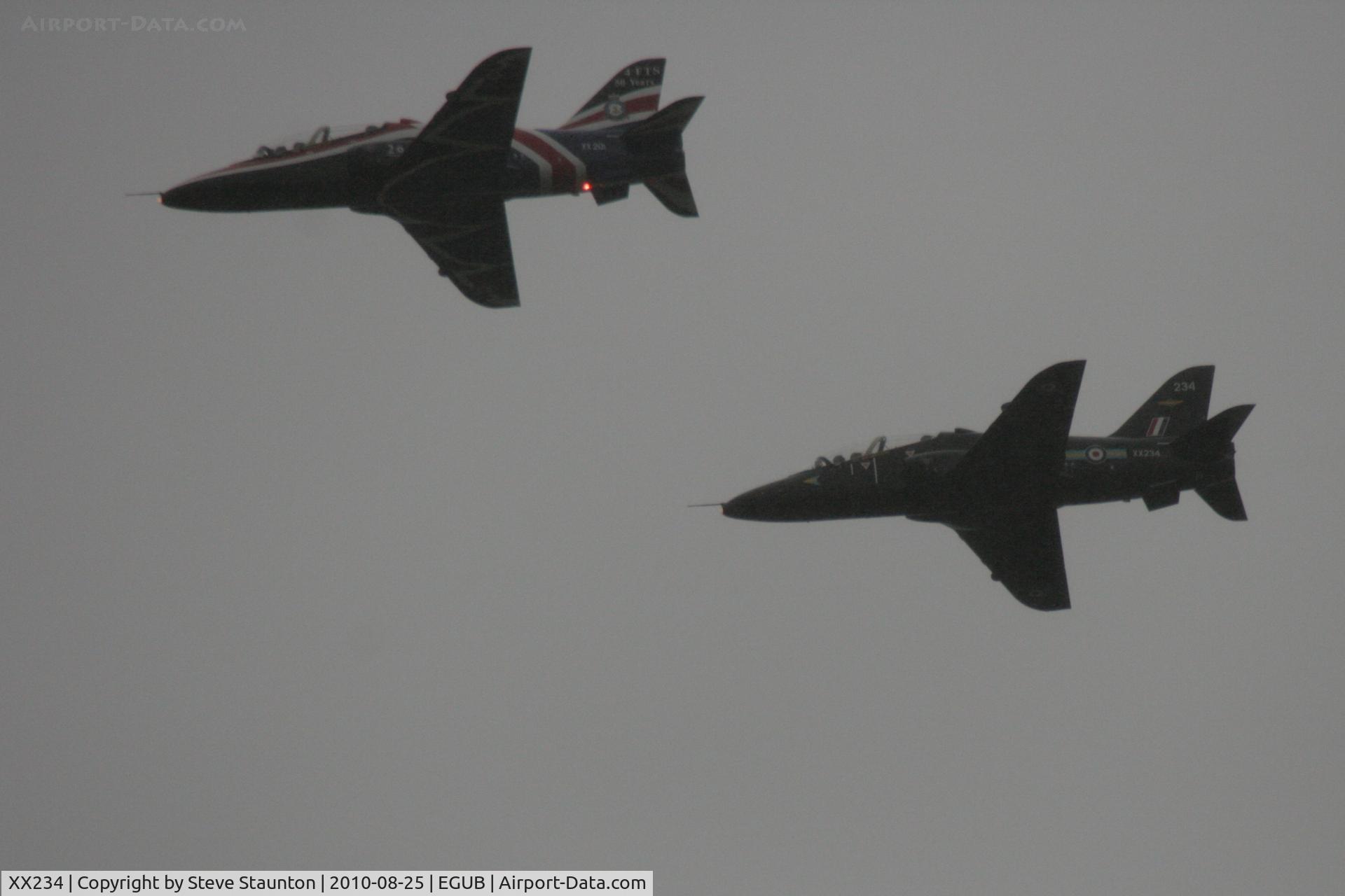 XX234, 1978 Hawker Siddeley Hawk T.1 C/N 070/312070, Taken at RAF Benson Families Day (in the pouring rain) August 2010. (With XX201)