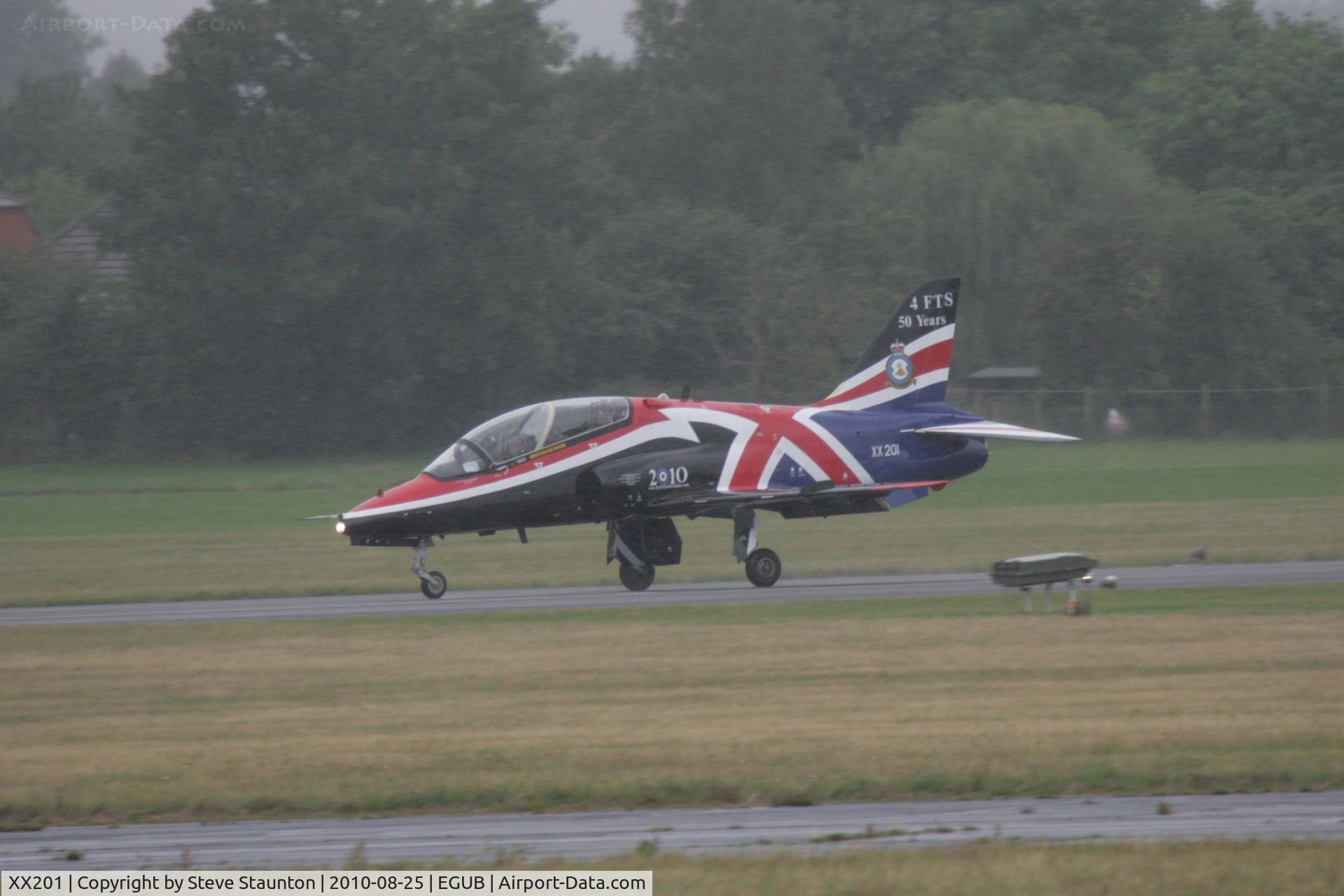 XX201, 1978 Hawker Siddeley Hawk T.1A C/N 048/312048, Taken at RAF Benson Families Day (in the pouring rain) August 2010.