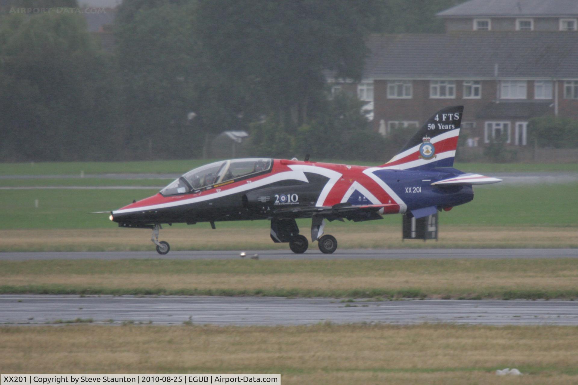 XX201, 1978 Hawker Siddeley Hawk T.1A C/N 048/312048, Taken at RAF Benson Families Day (in the pouring rain) August 2010.