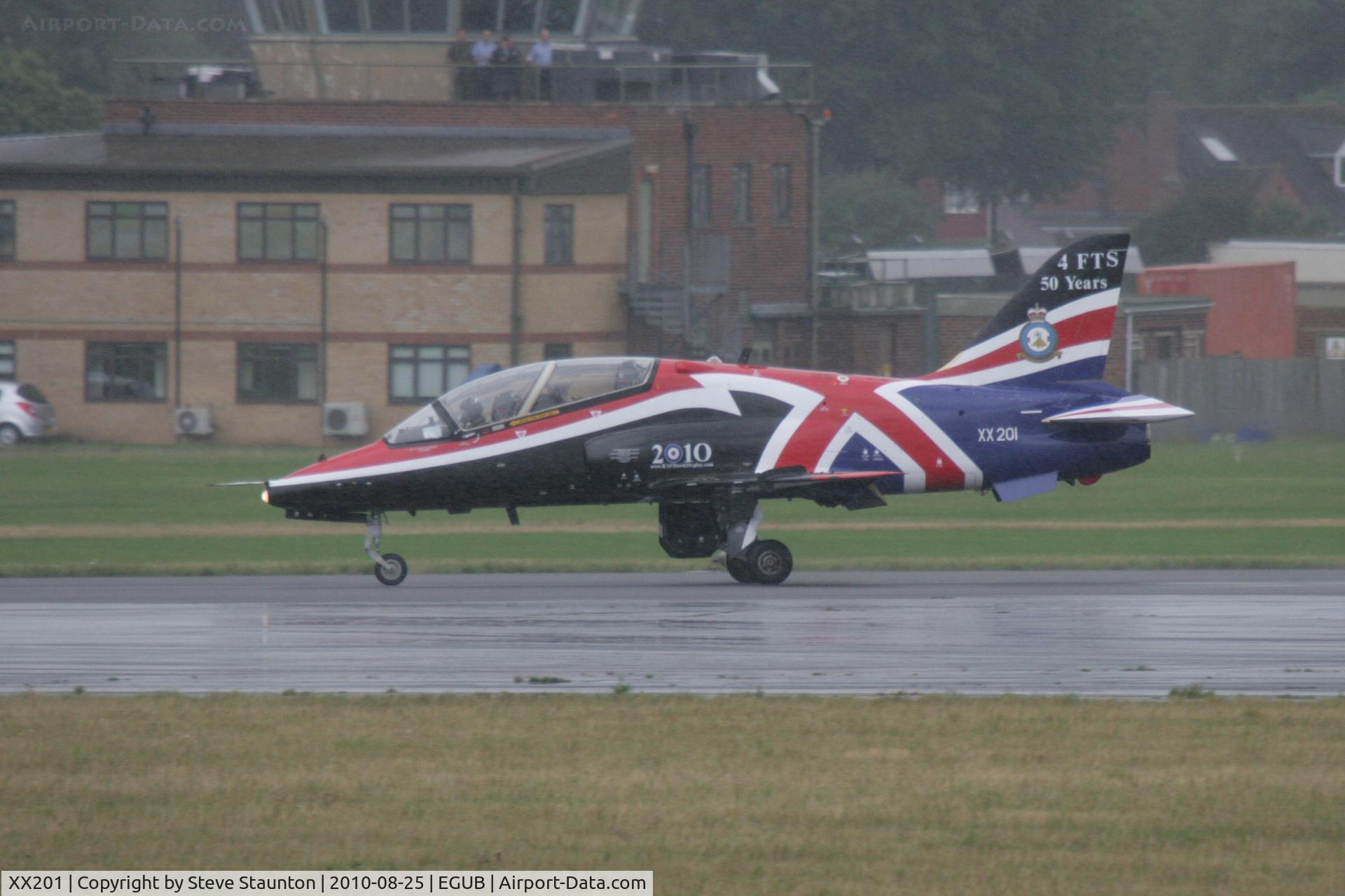 XX201, 1978 Hawker Siddeley Hawk T.1A C/N 048/312048, Taken at RAF Benson Families Day (in the pouring rain) August 2010.