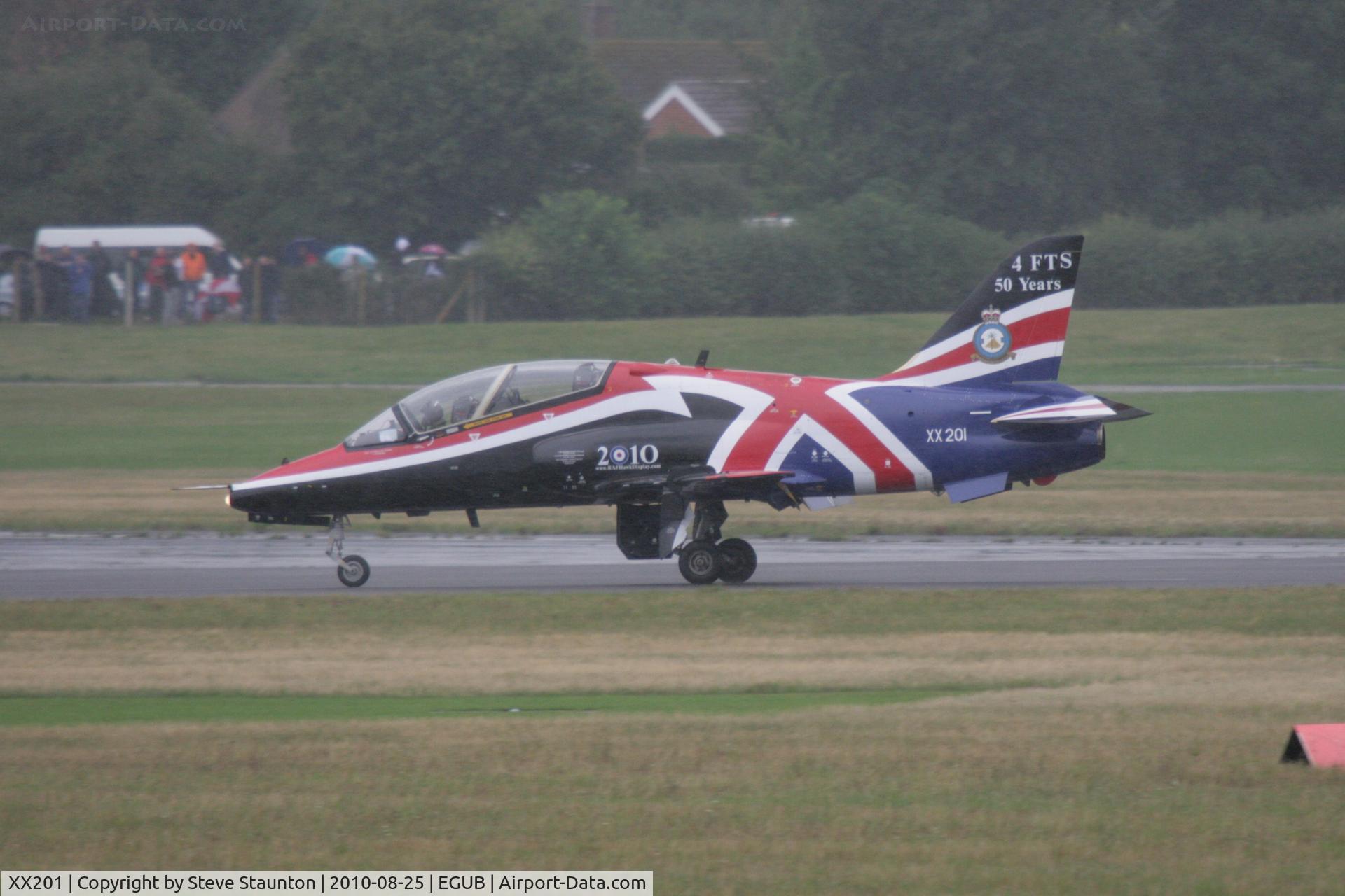 XX201, 1978 Hawker Siddeley Hawk T.1A C/N 048/312048, Taken at RAF Benson Families Day (in the pouring rain) August 2010.