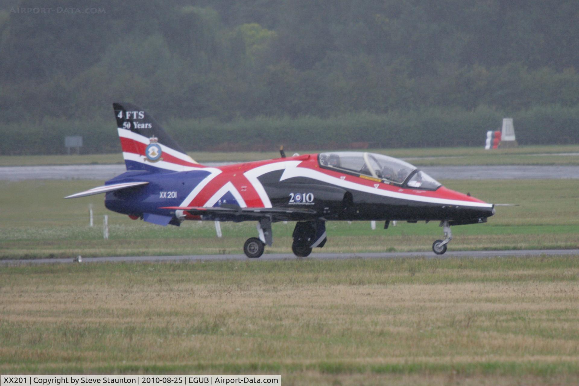 XX201, 1978 Hawker Siddeley Hawk T.1A C/N 048/312048, Taken at RAF Benson Families Day (in the pouring rain) August 2010.