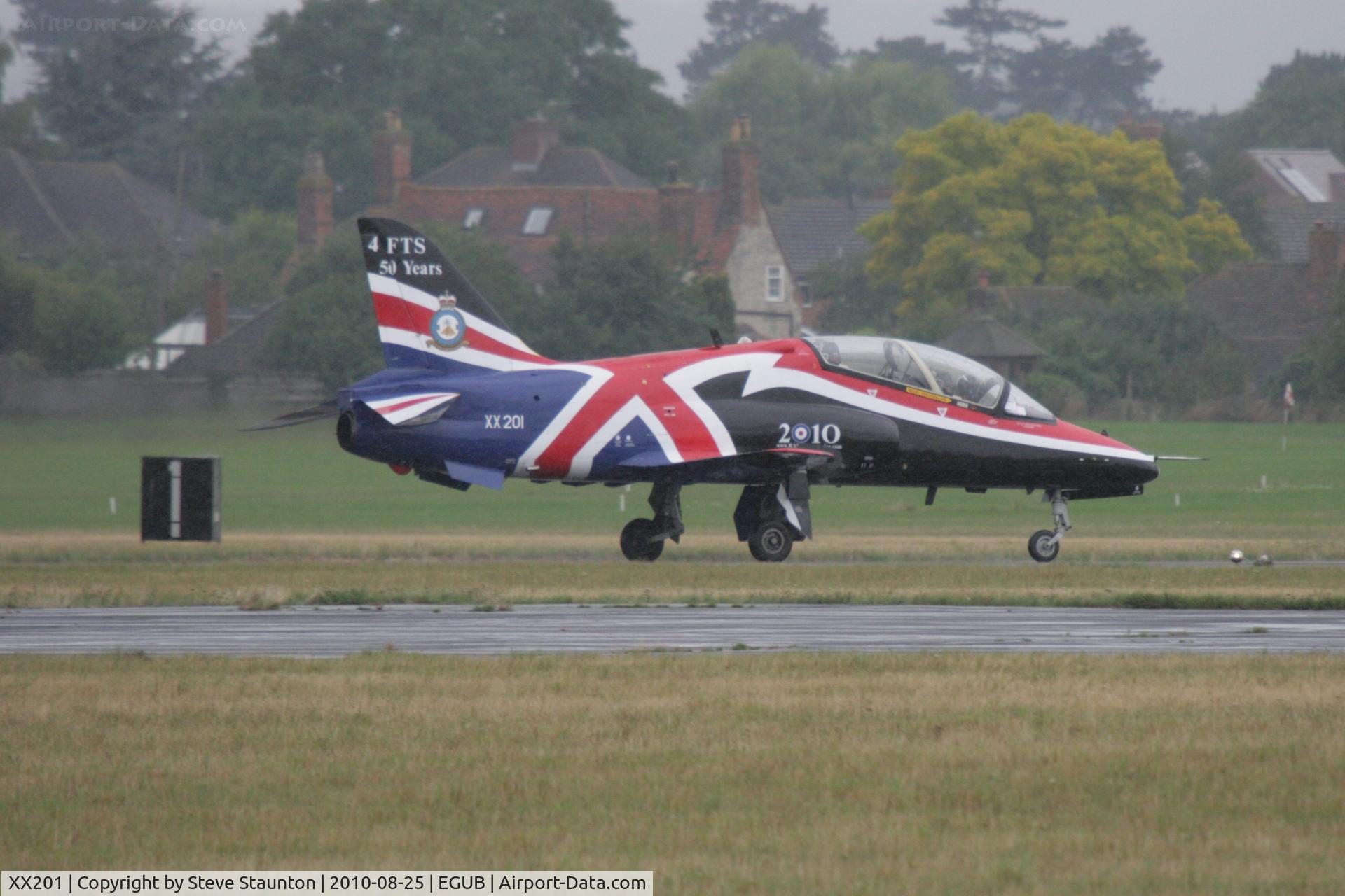 XX201, 1978 Hawker Siddeley Hawk T.1A C/N 048/312048, Taken at RAF Benson Families Day (in the pouring rain) August 2010.