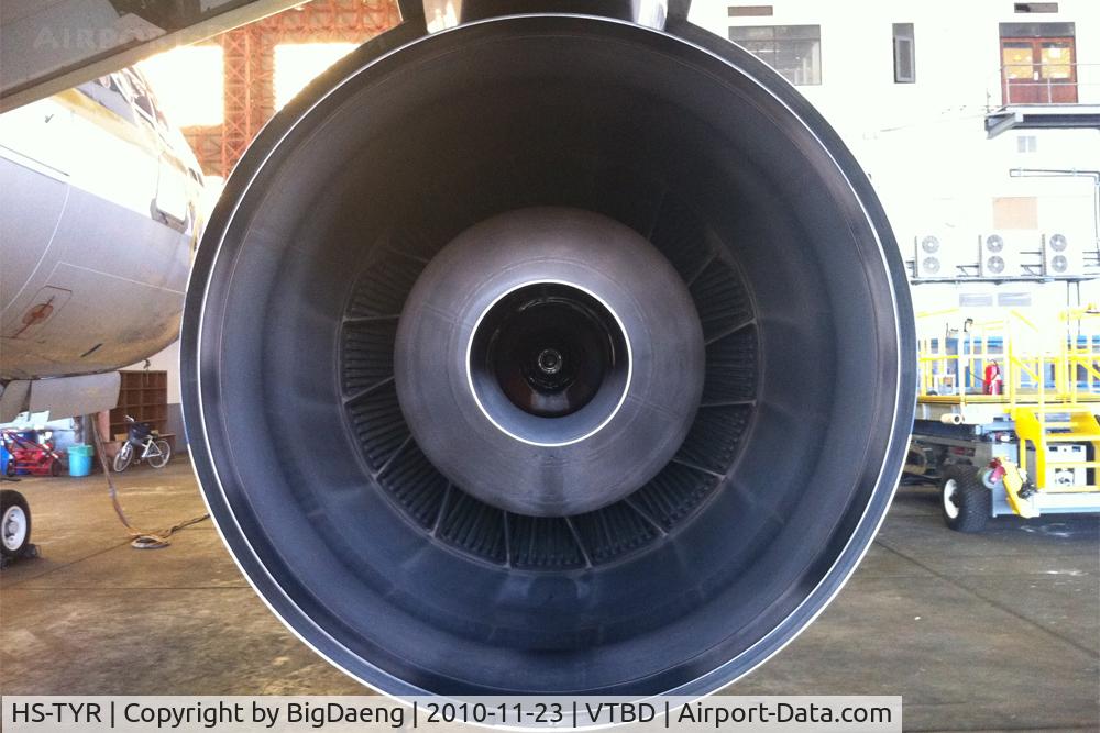 HS-TYR, Airbus A319-115X C/N 1908, Right engine as seen from behind.