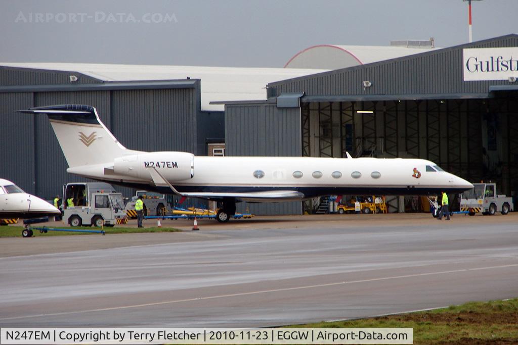 N247EM, Gulfstream Aerospace GV-SP (G550) C/N 5265, Gulfstream Aerospace GV-SP (G550), c/n: 5265 at Signature Luton for maintenance