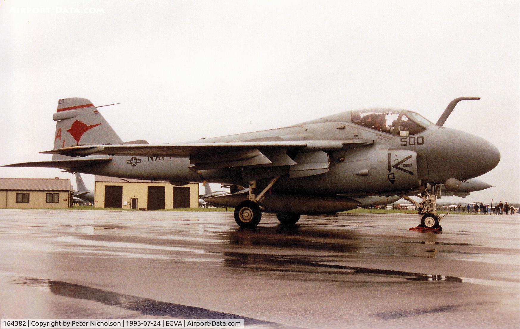 164382, Grumman A-6E Intruder C/N I-722, A-6E Intruder of Attack Squadron VA-36 on display at the 1993 Intnl Air Tattoo at RAF Fairford.