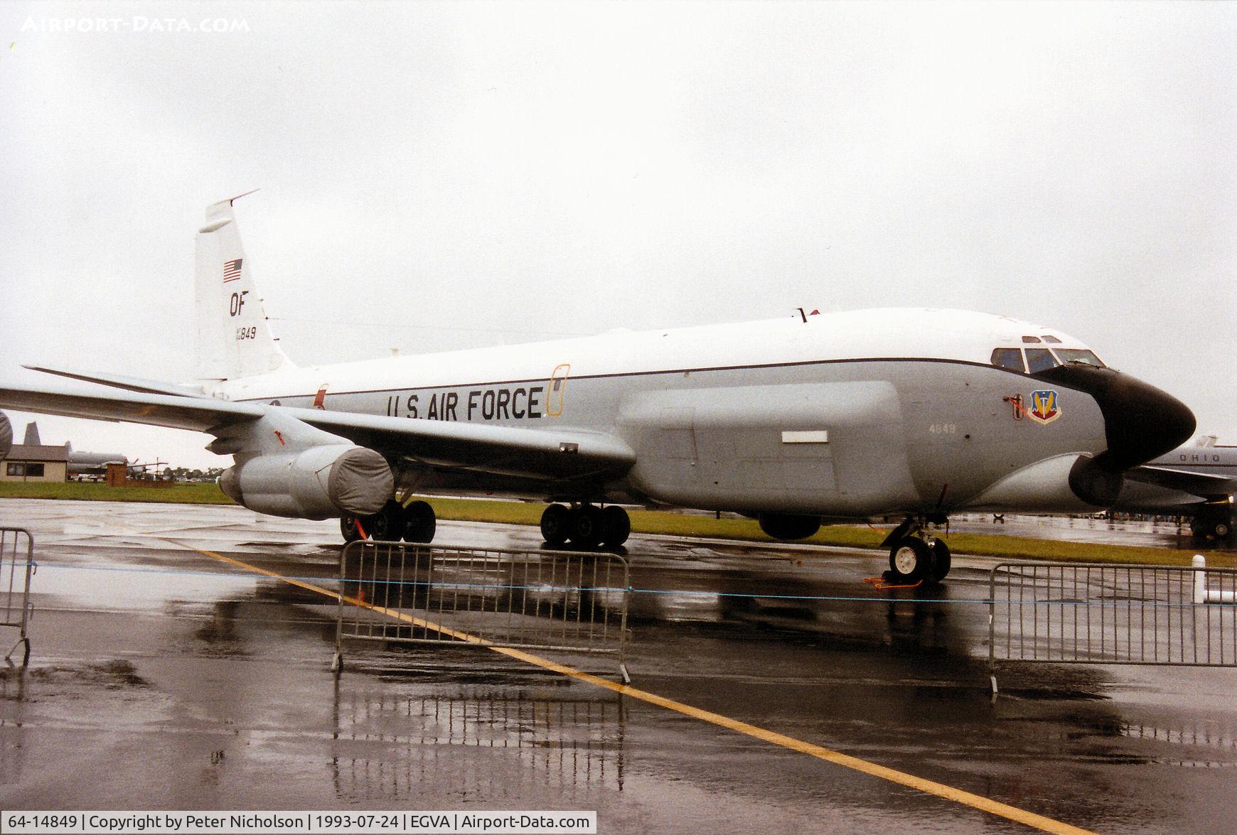 64-14849, 1964 Boeing RC-135U Combat Sent C/N 18789, Combat Sent RC-135U Stratotanker, callsign Olive 49, on display at the 1993 Intnl Air Tattoo at RAF Fairford.