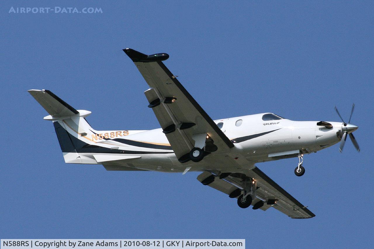 N588RS, 2008 Pilatus PC-12/47E C/N 1062, Arriving at Arlington Municipal Airport - Arlington, TX