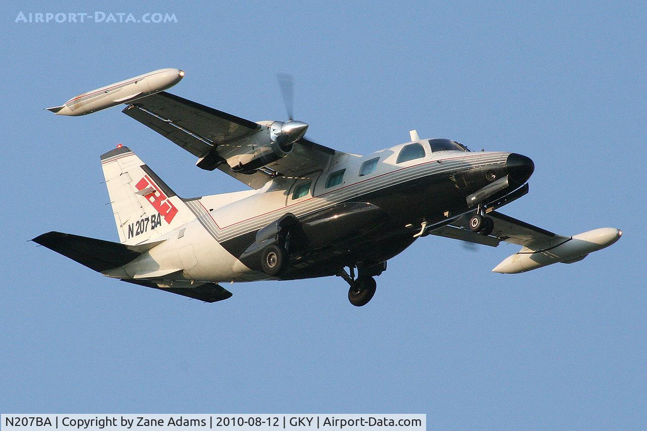 N207BA, 1974 Mitsubishi MU-2B-36 C/N 666, Arriving at Arlington Municipal Airport - Arlington, TX
