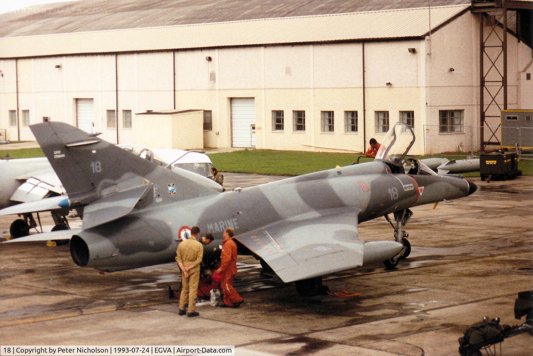 18, Dassault Super Etendard C/N 18, Another view of the Aeronavale Super Etendard on the flight-line at the 1993 Intnl Air Tattoo at RAF Fairford.