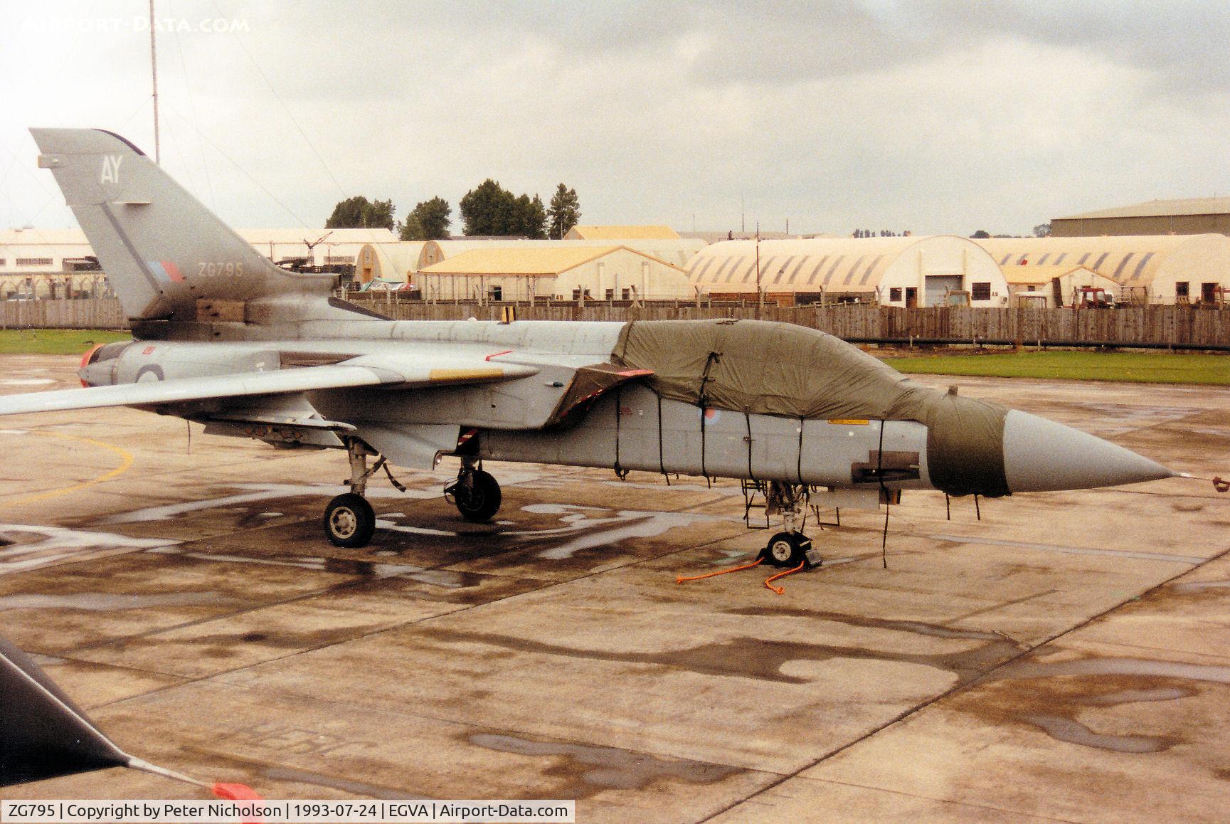 ZG795, Panavia Tornado F.3 C/N 917/AS143/3458, Tornado F.3, callsign Phoenix, of 56[Reserve] Squadron on the flight-line at the 1993 Intnl Air Tattoo at RAF Fairford.