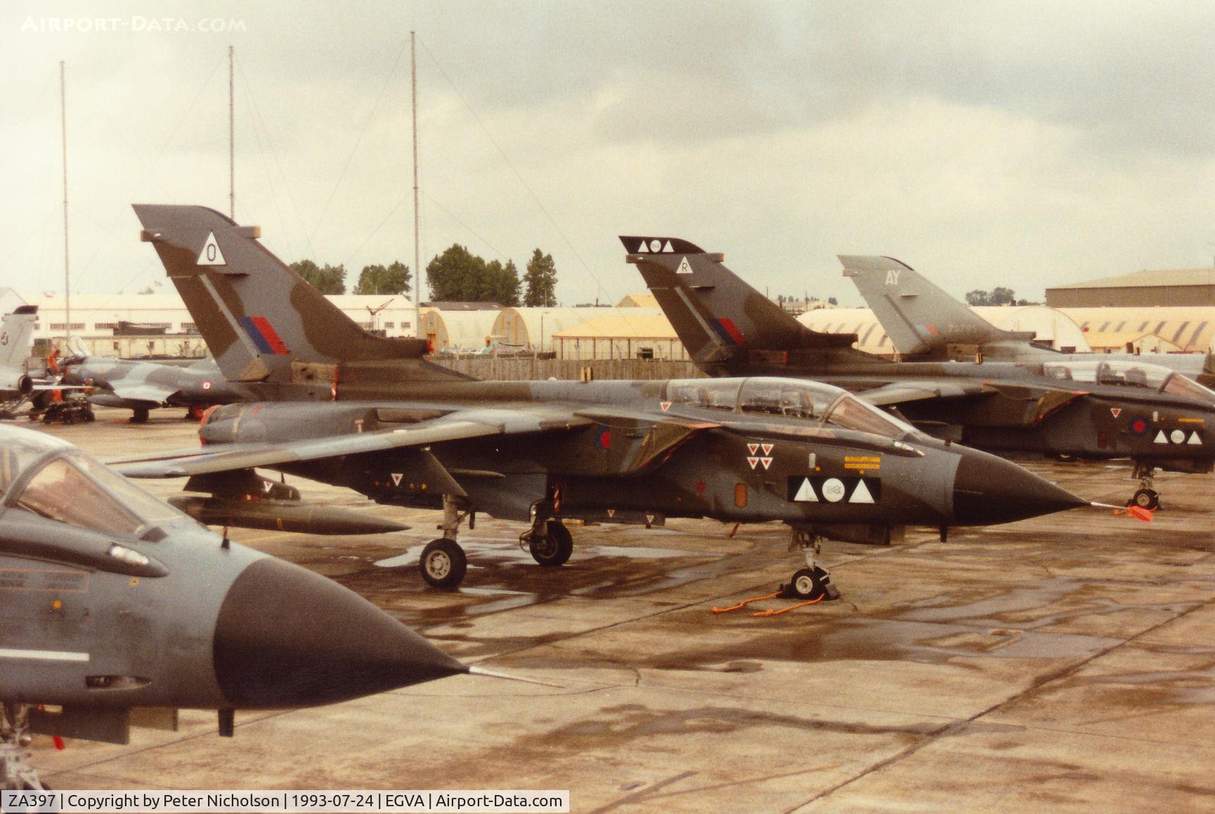 ZA397, 1982 Panavia Tornado GR.1A C/N 197/BS064/3096, Tornado GR.1A, callsign Arcade 2, of 2 Squadron on the flight-line at the 1993 Intnl Air Tattoo at RAF Fairford.