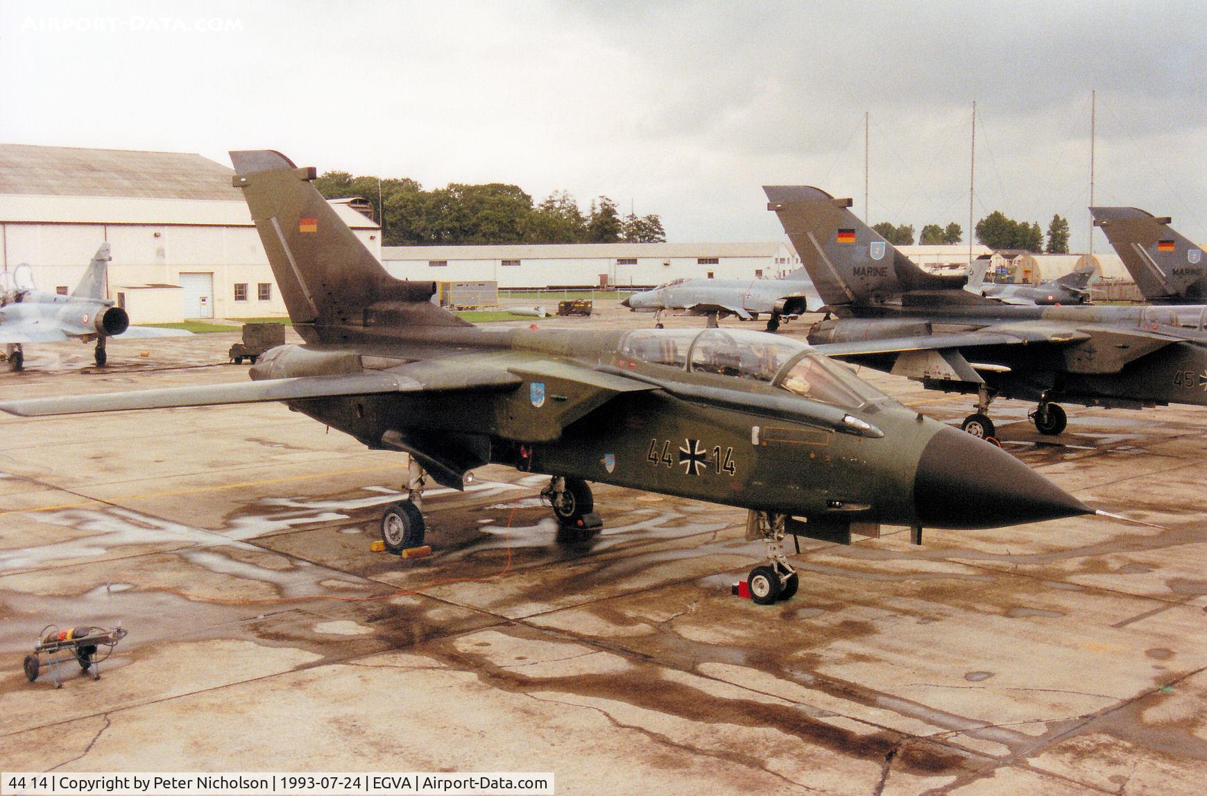 44 14, Panavia Tornado IDS C/N 291/GS078/4114, Tornado IDS, callsign German Air Force 4414, of JBG-34 on the flight-line at the 1993 Intnl Air Tattoo at RAF Fairford.