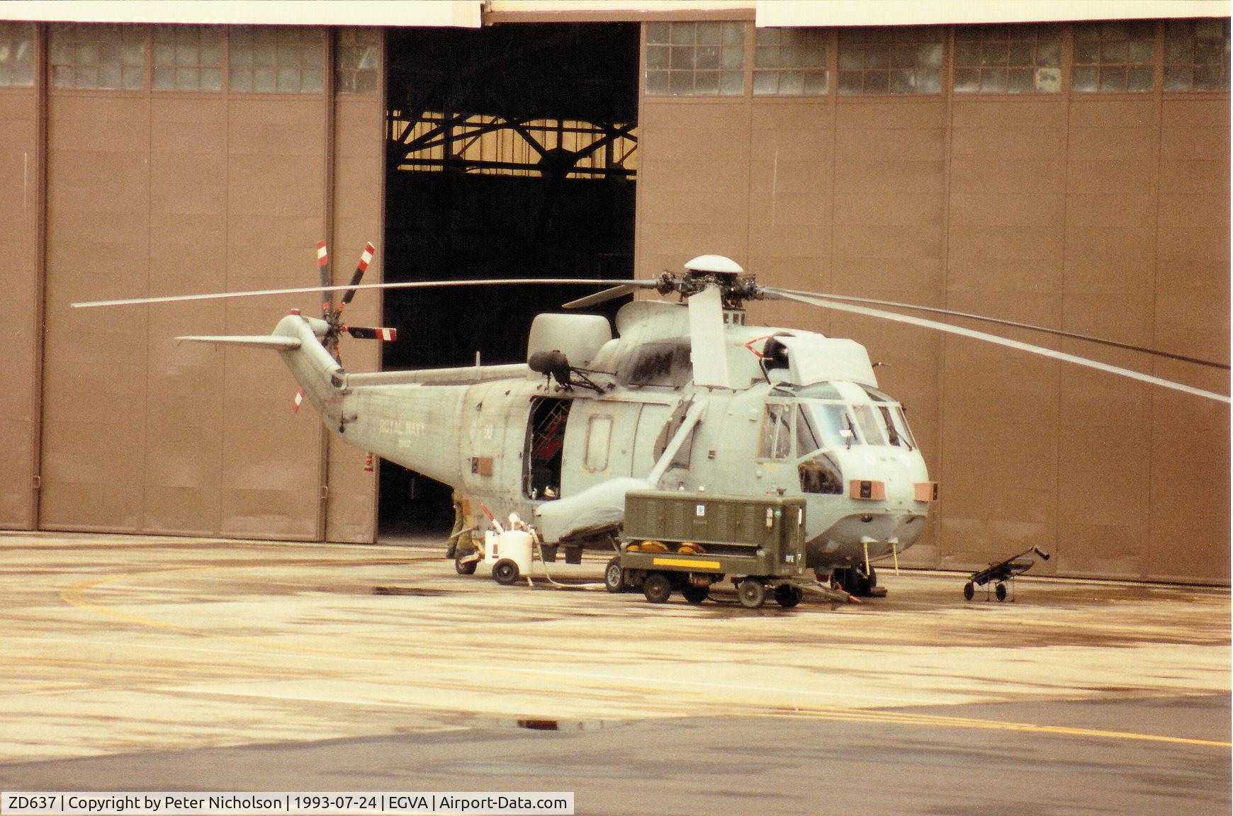 ZD637, Westland Sea King HAS.6 C/N WA946, Sea King HAS.6, callsign Navy 700, of 819 Squadron on the flight-line at the 1993 Intnl Air Tattoo at RAF Fairford.