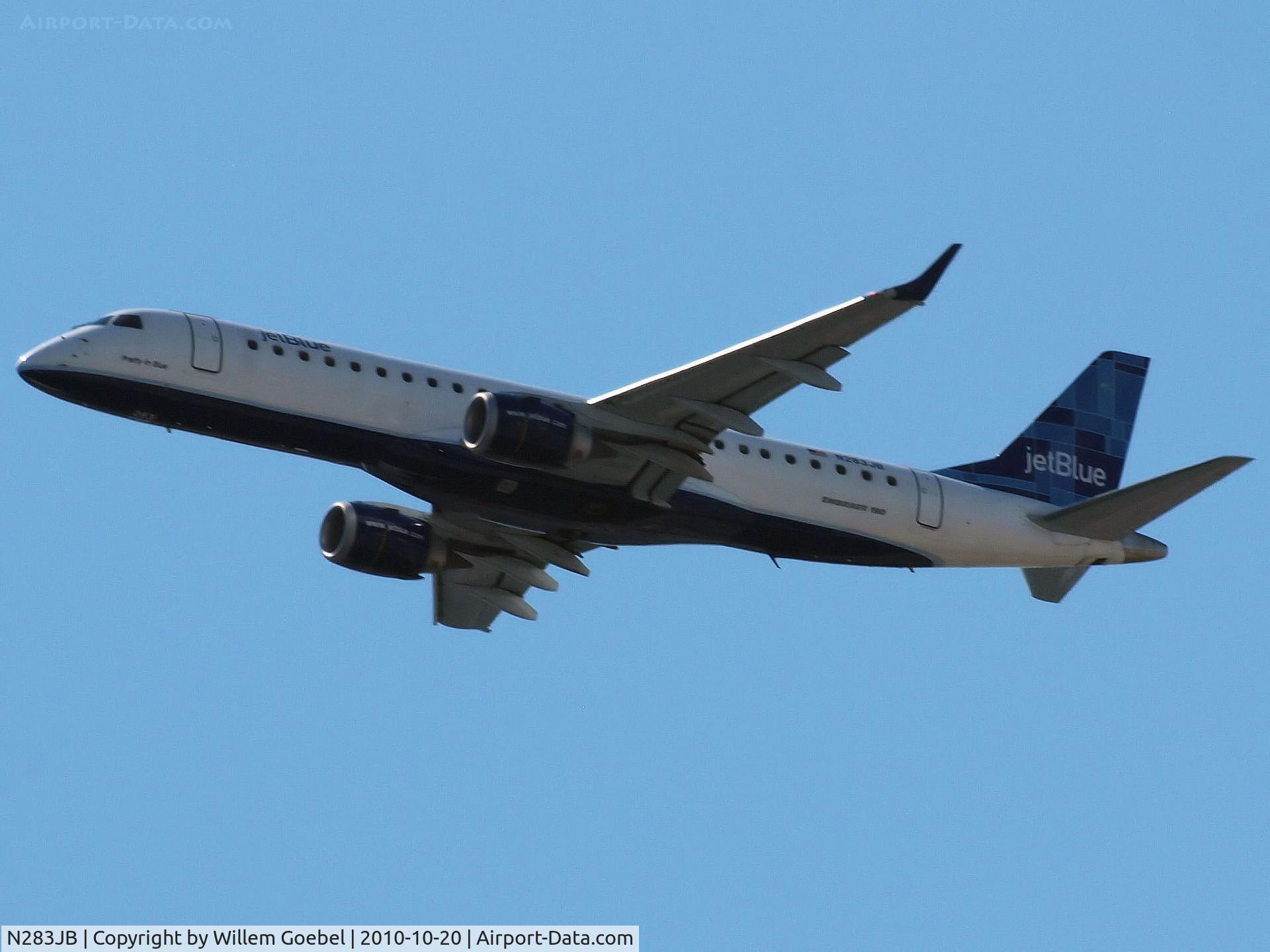 N283JB, 2007 Embraer 190AR (ERJ-190-100IGW) C/N 19000125, Picture is taken from the M.V. 