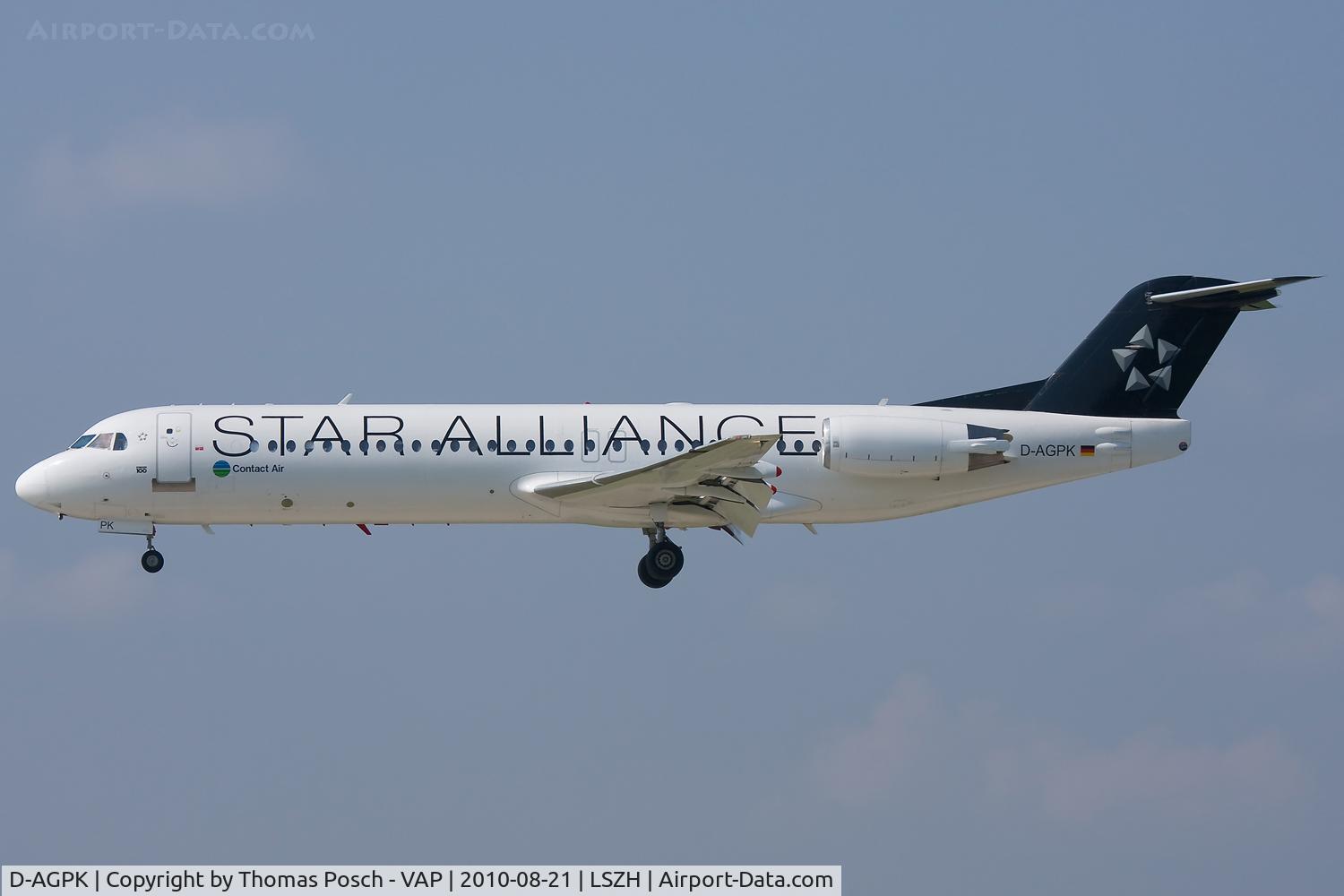 D-AGPK, 1990 Fokker 100 (F-28-0100) C/N 11313, Contact Air