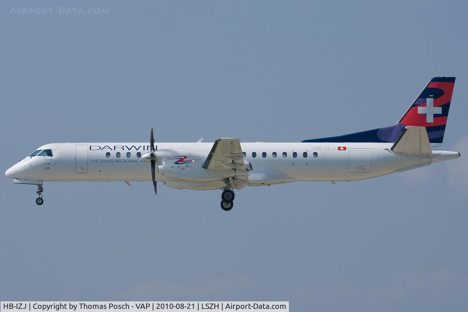 HB-IZJ, 1995 Saab 2000 C/N 2000-015, Darwin Airline