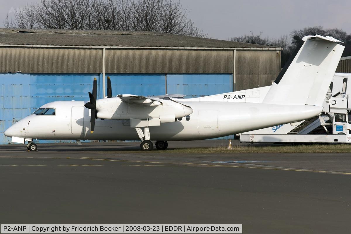P2-ANP, 1989 De Havilland Canada DHC-8-102 Dash 8 C/N 177, parked at Saarbrücken awaiting its dilivery to Air Niugini