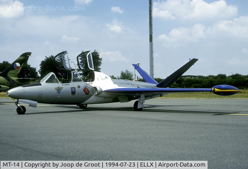 MT-14, Fouga CM-170R Magister C/N 271, For the local Wincrange airshow the participating aircraft were flying out of Luxembourg-Findel airport.