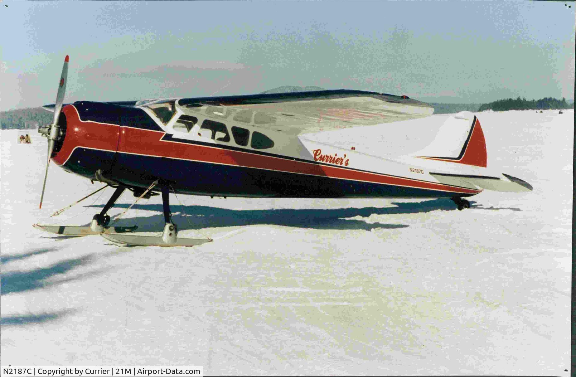 N2187C, 1953 Cessna 195A C/N 16172, Cessna 195 on Skiis