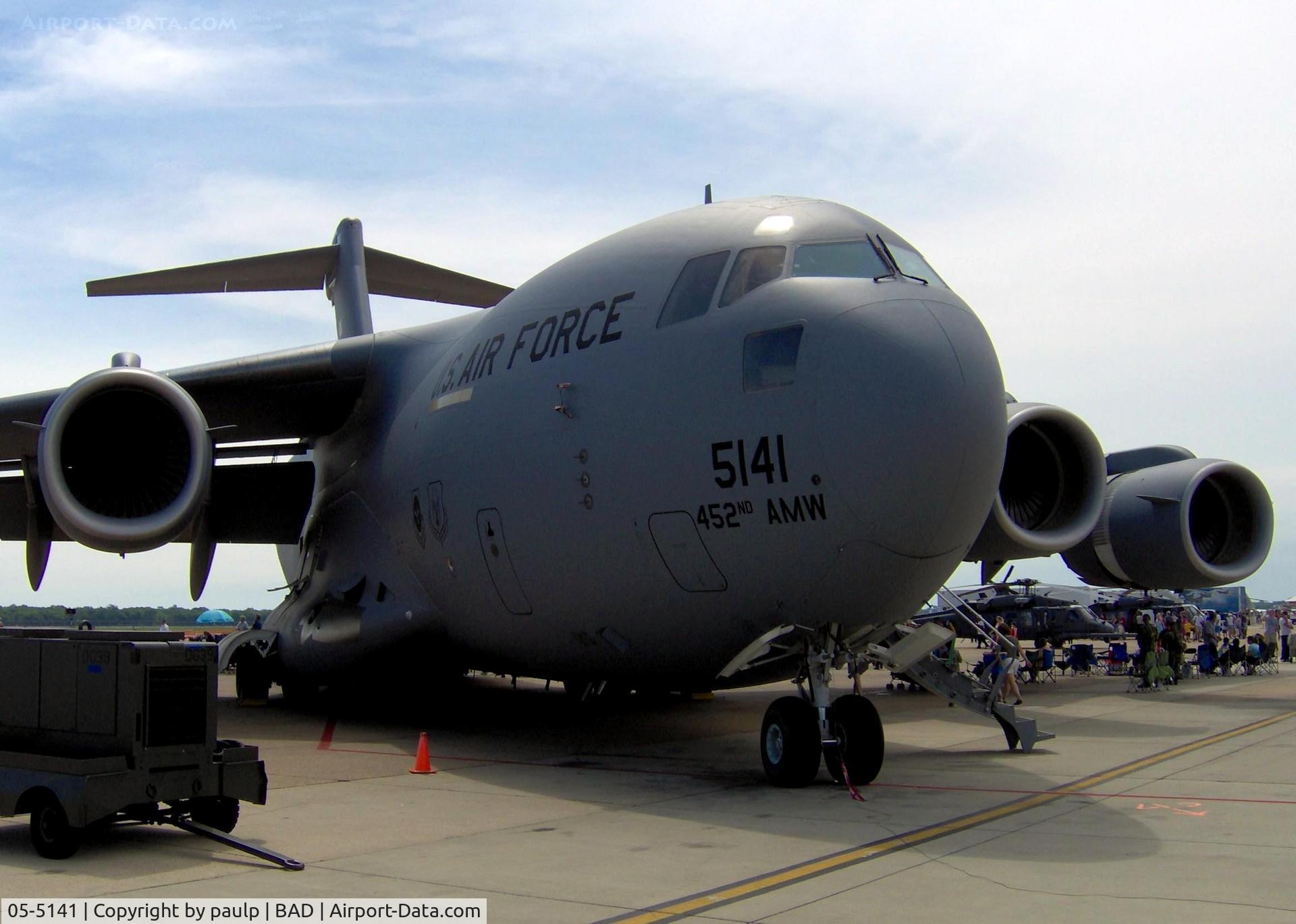 05-5141, 2007 Boeing C-17A Globemaster III C/N P-141, At Barksdale Air Force Base.