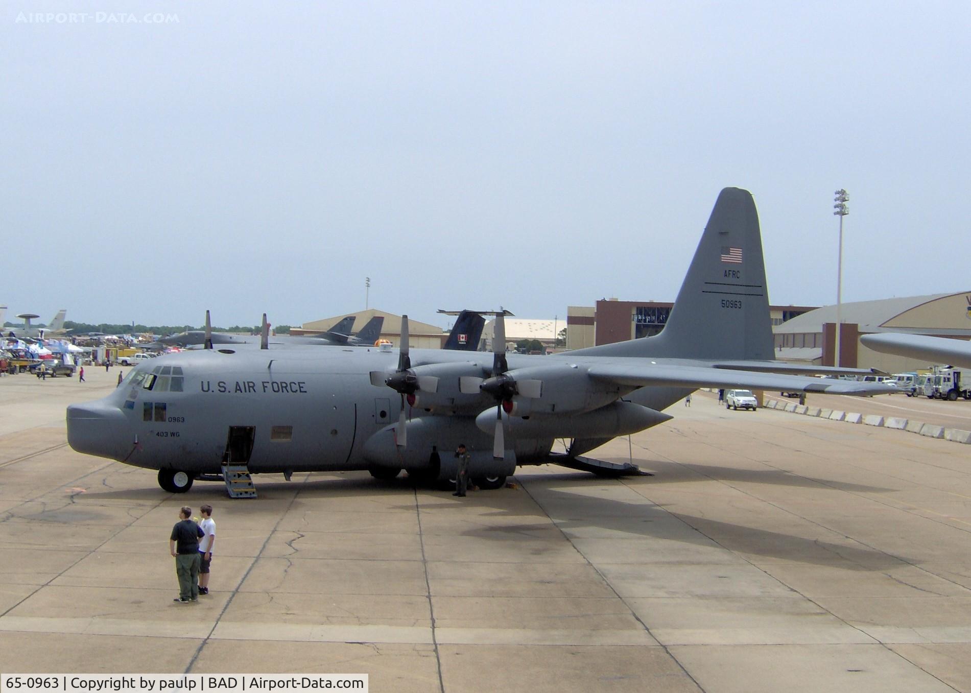 65-0963, 1965 Lockheed WC-130H Hercules C/N 382-4103, At Barksdale Air Force Base.