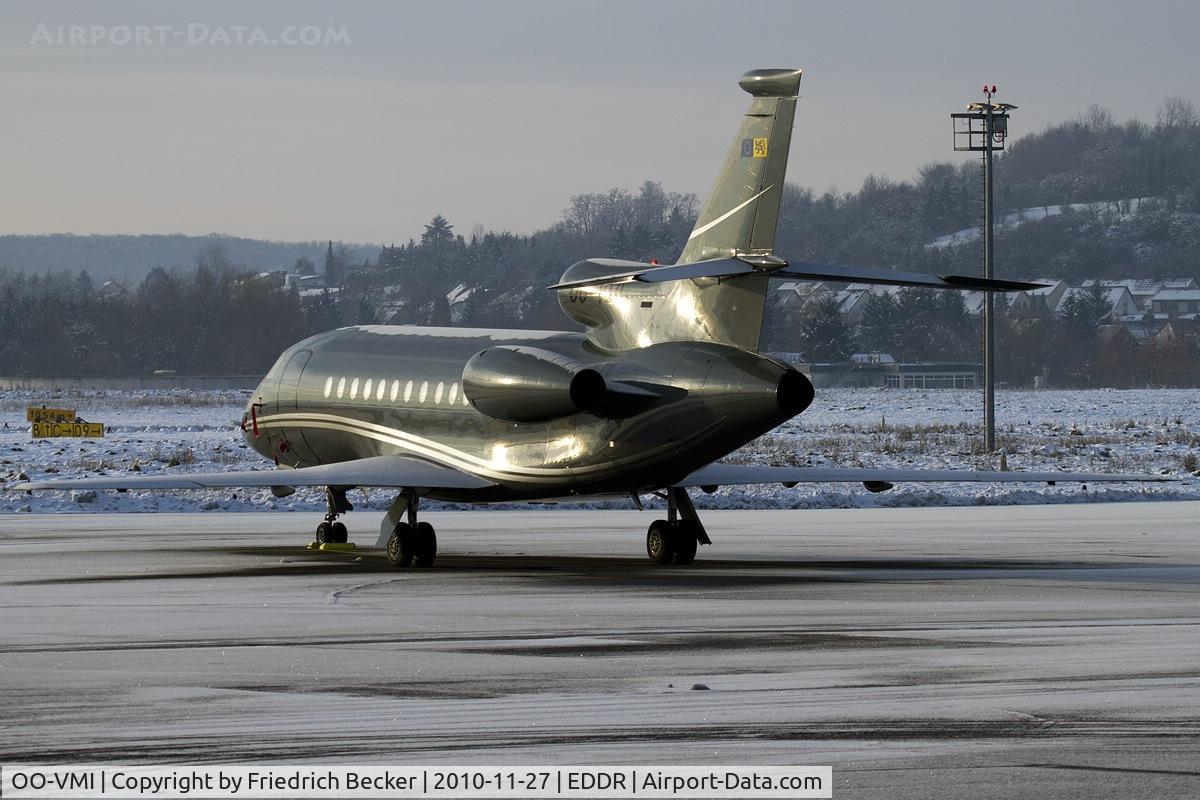 OO-VMI, 2005 Dassault Falcon 900DX C/N 603, parked at Saarbrücken