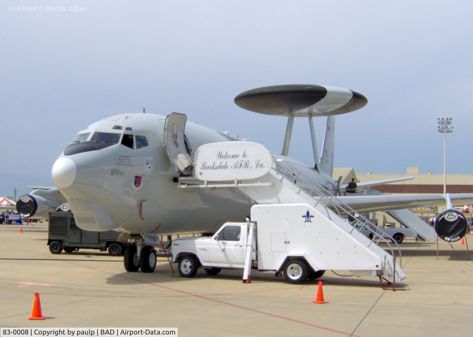 83-0008, 1983 Boeing E-3C C/N 22836, At Barksdale Air Force Base.