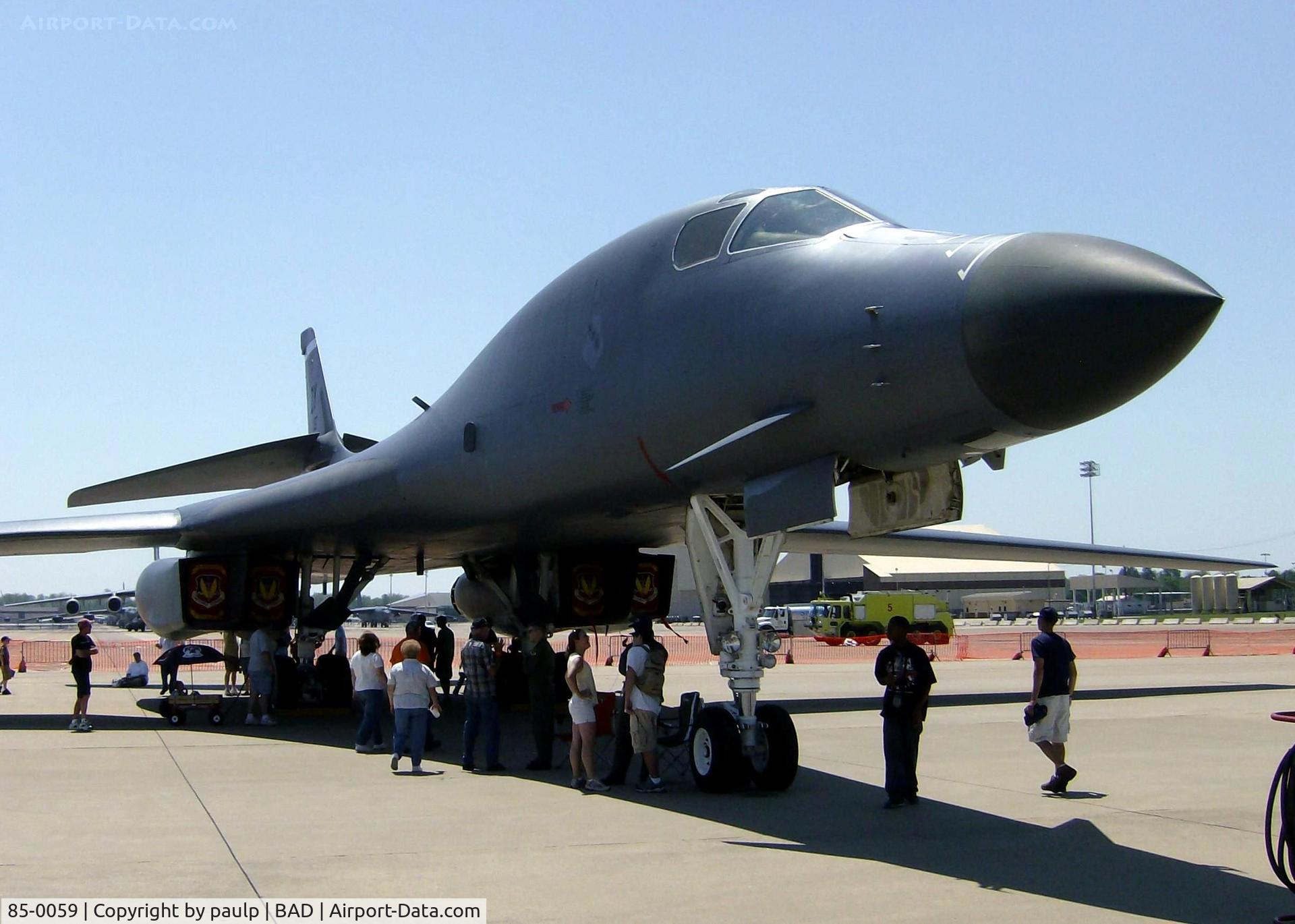 85-0059, 1985 Rockwell B-1B Lancer C/N 19, At Barksdale Air Force Base.
