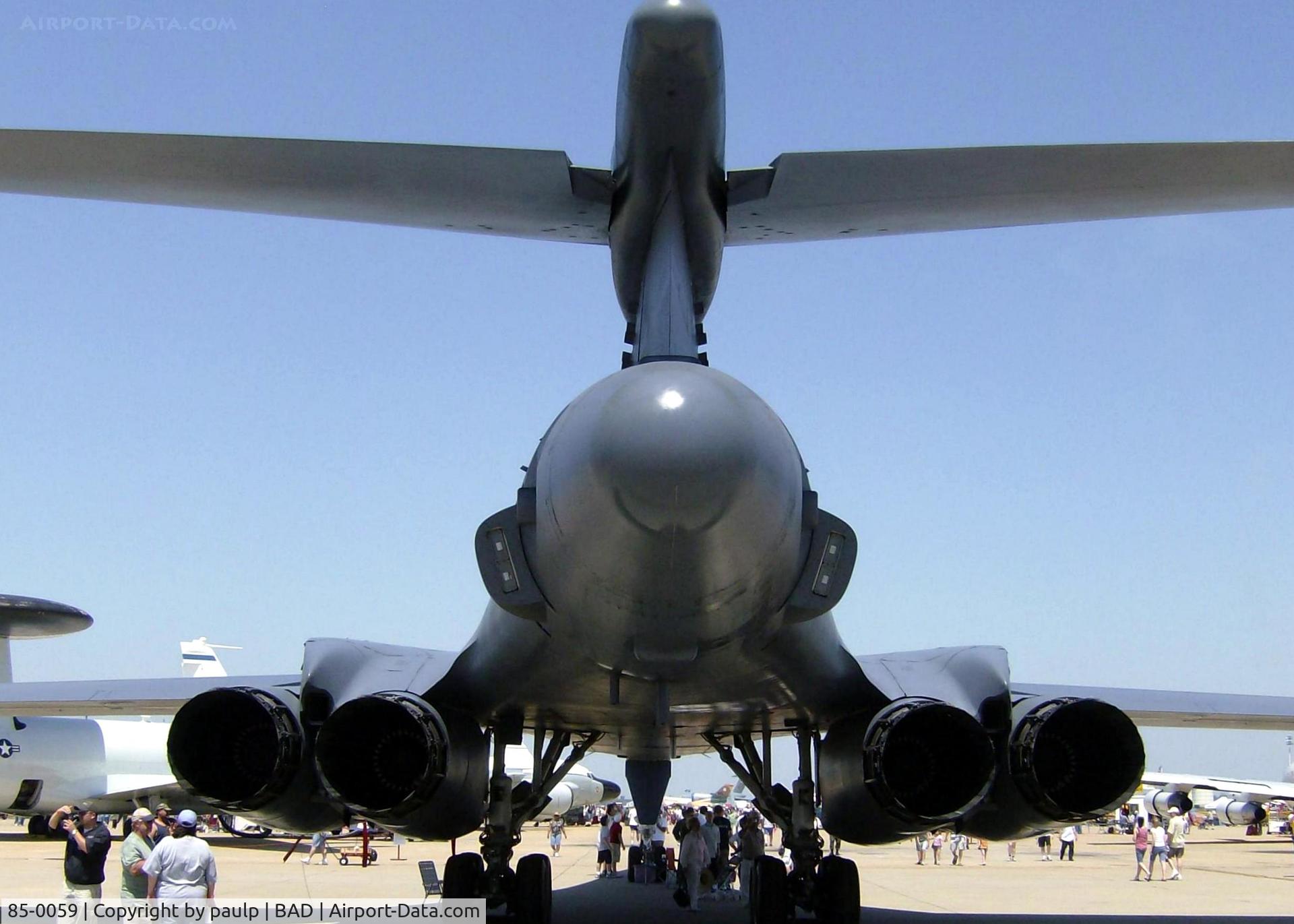 85-0059, 1985 Rockwell B-1B Lancer C/N 19, At Barksdale Air Force Base.