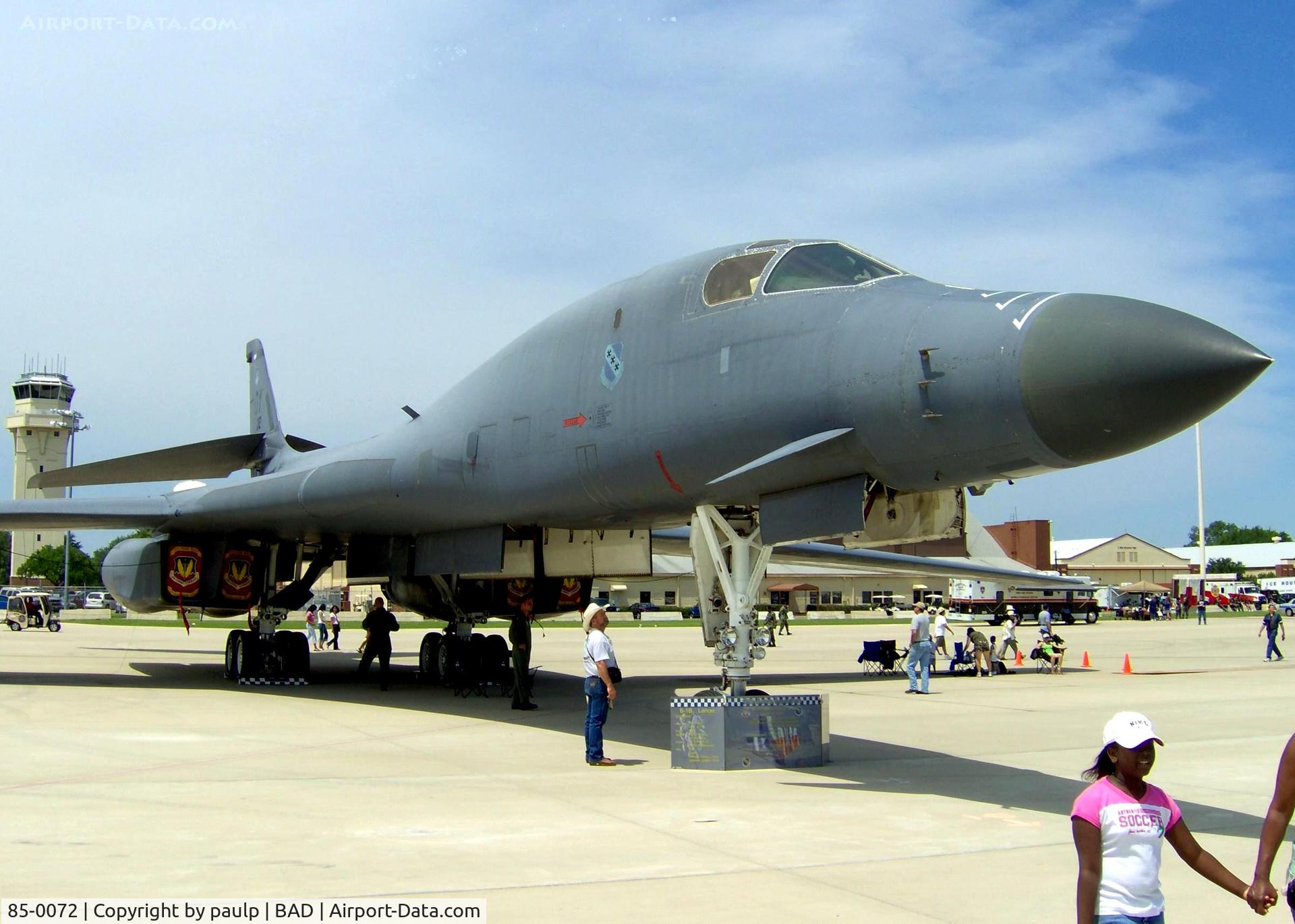 85-0072, 1985 Rockwell B-1B Lancer C/N 32, At Barksdale Air Force Base.