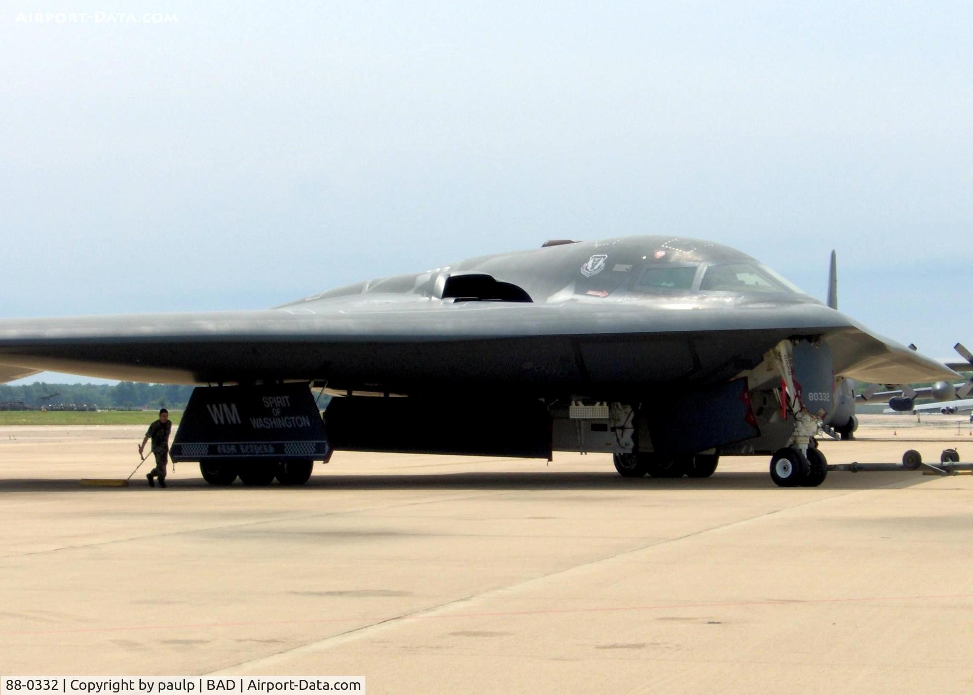 88-0332, 1988 Northrop Grumman B-2A Spirit C/N 1011/AV-11, At Barksdale Air Force Base.