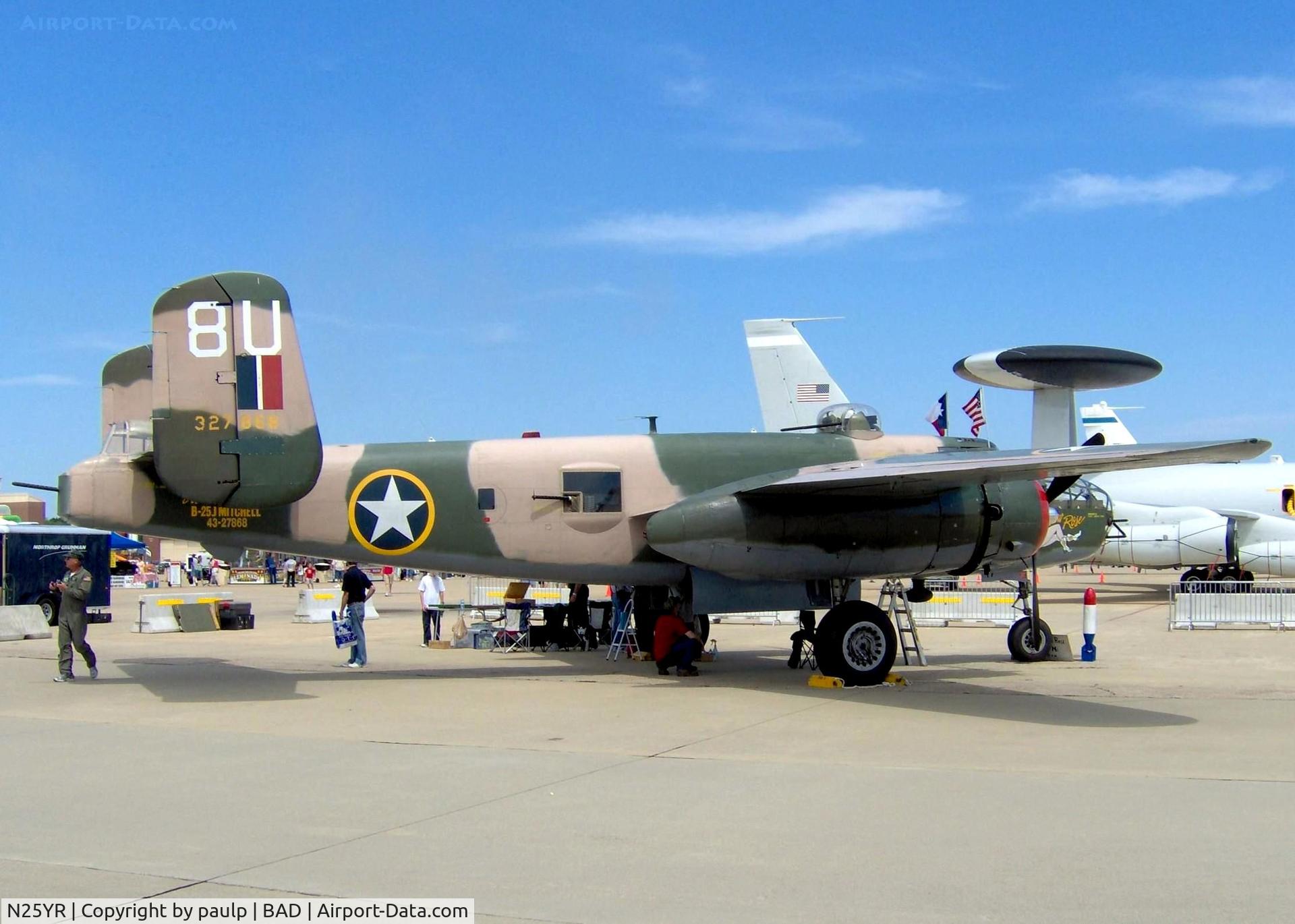 N25YR, 1943 North American TB-25N Mitchell C/N 108-34881, At Barksdale Air Force Base.