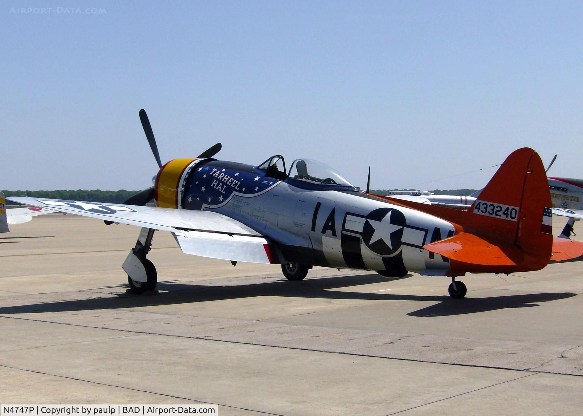 N4747P, 1945 Republic P-47D-40-RA Thunderbolt C/N 44-90368, At Barksdale Air Force Base.