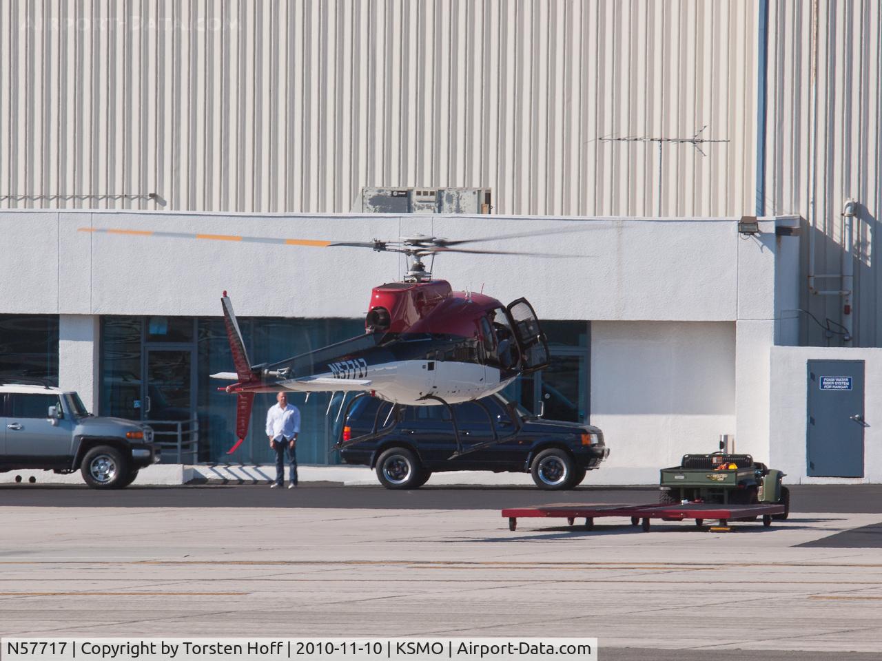 N57717, 1981 Aerospatiale AS-350BA Ecureuil C/N 1334, N57717 about to settle onto its dolly.
