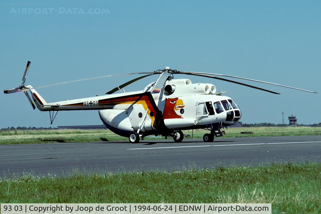 93 03, Mil Mi-8T Hip C/N 10511, This helo arrived from Brandenburg for the Wunstorf open house. Afterwards is was put on display in the local base museum.