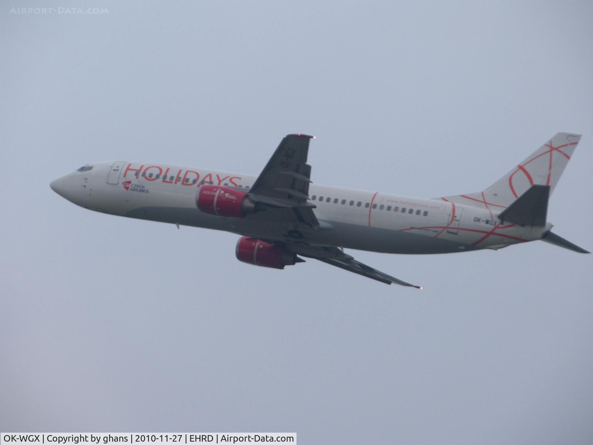 OK-WGX, 1991 Boeing 737-436 C/N 25349, Climbing out to Prague
