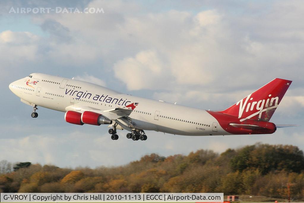 G-VROY, 2001 Boeing 747-443 C/N 32340, Virgin Atlantic B747 departing from RW23R