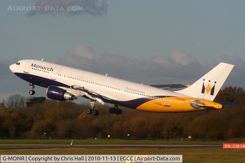 G-MONR, 1989 Airbus A300B4-605R C/N 540, Monarch Airlines A300 departing from RW23R