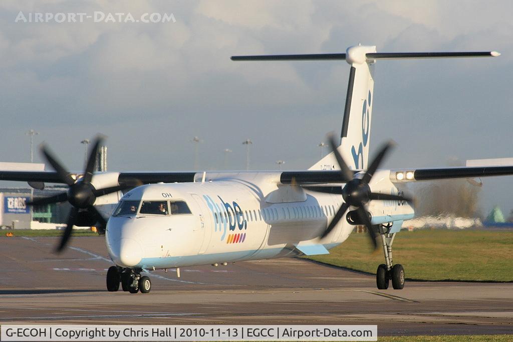 G-ECOH, 2008 De Havilland Canada DHC-8-402Q Dash 8 C/N 4221, flybe Dash 8 lining up on RW23L